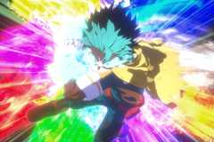 Deku charging an attack in My Hero Academia: All's Justice.